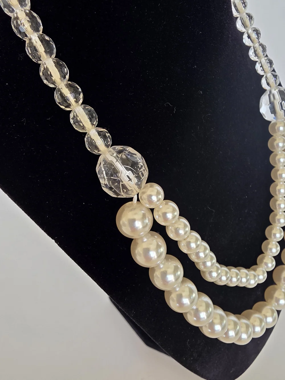 Gymboree Child's Pearl and Crystal Double-Strand Necklace in Ivory
